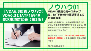 【教材】VDA6.3第3版とIATF16949要求事項対比表(ノウハウ)